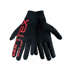 BIOTEX Cyklistické rukavice dlhoprsté - THERMAL TOUCH GEL - čierna/červená L