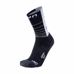 UYN Cyklistické ponožky klasické - SUPPORT - čierna/biela 42-44