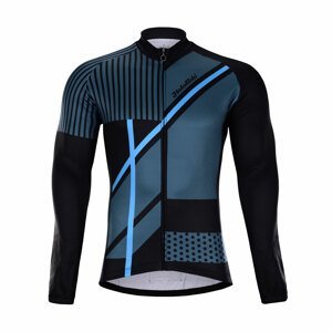 HOLOKOLO Cyklistický dres s dlhým rukávom zimný - TRACE BLUE WINTER - čierna/modrá/viacfarebná XL