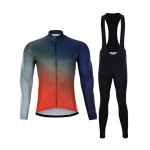 HOLOKOLO Cyklistický zimný dres a nohavice - AFTERGLOW WINTER  - viacfarebná/červená
