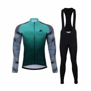 HOLOKOLO Cyklistický zimný dres a nohavice - PURIST WINTER  - zelená/viacfarebná/čierna
