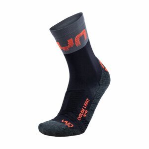 UYN Cyklistické ponožky klasické - LIGHT - čierna/šedá/červená 39-41