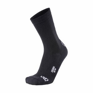 UYN Cyklistické ponožky klasické - MERINO - biela/čierna 45-47