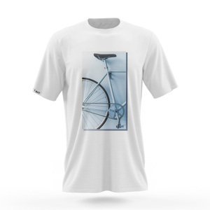NU. BY HOLOKOLO Cyklistické tričko s krátkym rukávom - DON'T QUIT - biela/modrá