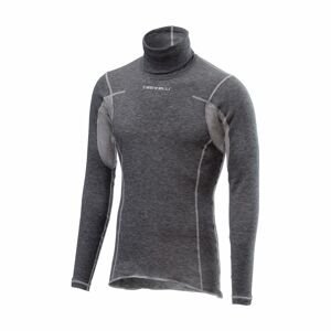 CASTELLI Cyklistické tričko s dlhým rukávom - FLANDERS WARM NECK - šedá M
