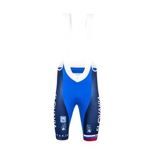 SANTINI Cyklistické nohavice krátke s trakmi - TEAM SLOVAKIA 2017 - biela/modrá