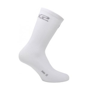 SIX2 Cyklistické ponožky klasické - SHORT LOGO - biela/čierna/šedá 40-43