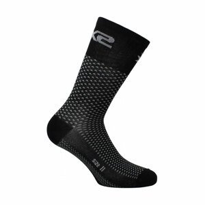 SIX2 Cyklistické ponožky klasické - SHORT LOGO - čierna/šedá 40-43