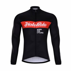 HOLOKOLO Cyklistický dres s dlhým rukávom zimný - OBSIDIAN WINTER  - červená/čierna M