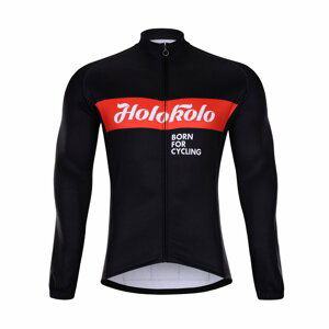 HOLOKOLO Cyklistický dres s dlhým rukávom zimný - OBSIDIAN WINTER  - červená/čierna S