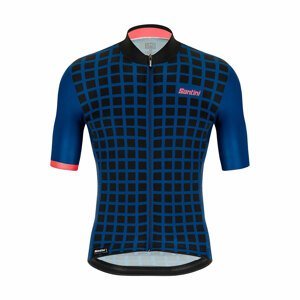 SANTINI Cyklistický dres s krátkym rukávom - MITO GRIDO - modrá/čierna/ružová M