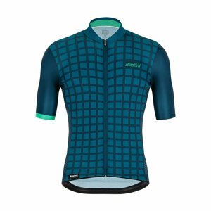 SANTINI Cyklistický dres s krátkym rukávom - MITO GRIDO - modrá