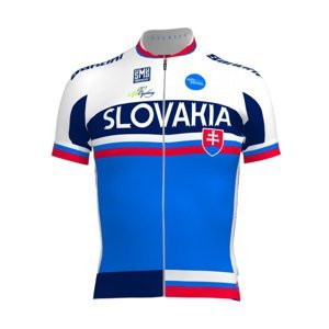 SANTINI Cyklistický dres s krátkym rukávom - TEAM SLOVAKIA PRO'16 - modrá/červená/biela 3XL