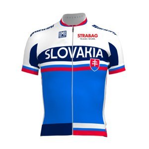 SANTINI Cyklistický dres s krátkym rukávom - TEAM SLOVAKIA PRO'15 - modrá/červená/biela