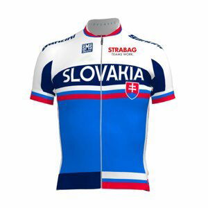 SANTINI Cyklistický dres s krátkym rukávom - TEAM SLOVAKIA PRO'15 - modrá/biela/červená 3XL