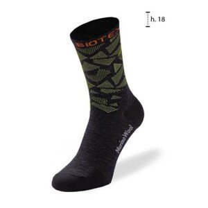 BIOTEX Cyklistické ponožky klasické - MERINO - žltá/čierna 46-48