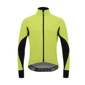 SANTINI Cyklistická vetruodolná bunda - BETA RAIN - čierna/žltá M