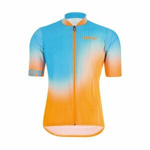 SANTINI Cyklistický dres s krátkym rukávom - TERRA MTB - tyrkysová/oranžová M