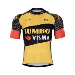 BONAVELO Cyklistický dres s krátkym rukávom - JUMBO-VISMA 2022 - žltá/čierna L