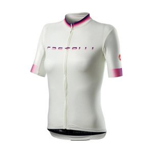 CASTELLI Cyklistický dres s krátkym rukávom - GRADIENT LADY - biela/ružová