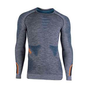UYN Cyklistické tričko s dlhým rukávom - AMBITYON - modrá/oranžová/šedá 2XL