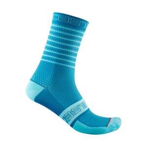 CASTELLI Cyklistické ponožky klasické - SUPERLEGGERA 12 LADY - modrá/svetlo modrá L-XL