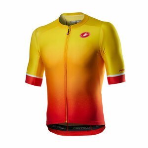 CASTELLI Cyklistický dres s krátkym rukávom - AERO RACE 6.0 - červená/žltá 2XL