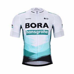 BONAVELO Cyklistický dres s krátkym rukávom - BORA 2021 - biela/zelená/čierna L