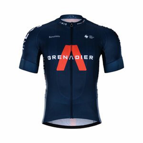 BONAVELO Cyklistický dres s krátkym rukávom - INEOS GRENADIERS '21 - čierna/modrá/červená XS