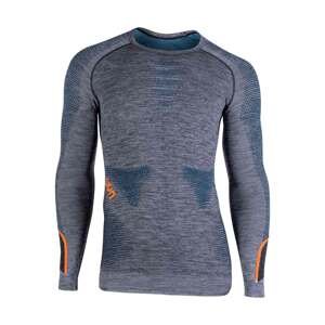 UYN Cyklistické tričko s dlhým rukávom - AMBITYON - oranžová/modrá/šedá L-XL