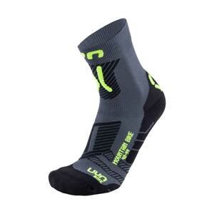 UYN Cyklistické ponožky klasické - MOUNTAIN MTB - šedá/žltá/čierna 39-41