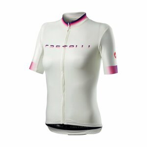 CASTELLI Cyklistický dres s krátkym rukávom - GRADIENT LADY - biela/ružová XL