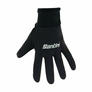 SANTINI Cyklistické rukavice dlhoprsté - ECO WIN - čierna XL