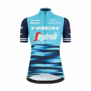 SANTINI Cyklistický dres s krátkym rukávom - TREK 2021 LADY - biela/modrá