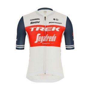 SANTINI Cyklistický dres s krátkym rukávom - TREK SEGAFREDO 2021 - červená/modrá/biela XL