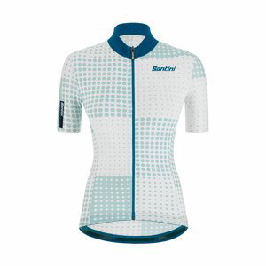 SANTINI Cyklistický dres s krátkym rukávom - TONO SFERA LADY - biela/modrá