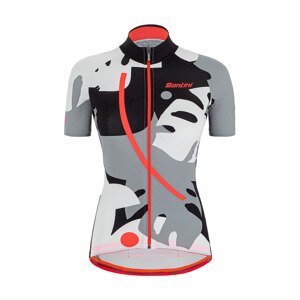 SANTINI Cyklistický dres s krátkym rukávom - GIADA MAUI LADY - čierna/šedá/biela