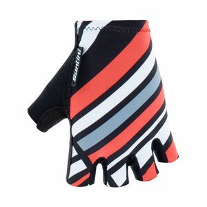 SANTINI Cyklistické rukavice krátkoprsté - RAGGIO - čierna/ružová