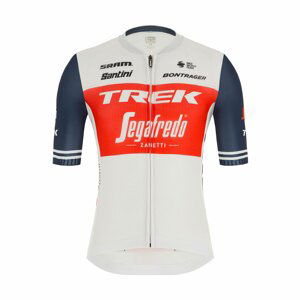 SANTINI Cyklistický dres s krátkym rukávom - TREK SEGAFREDO 2021 - červená/modrá/biela M