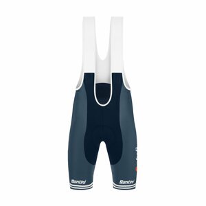 SANTINI Cyklistické nohavice krátke s trakmi - TREK SEGAFREDO 2021 - modrá M