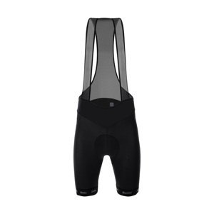 SANTINI Cyklistické nohavice krátke s trakmi - CUBO - čierna