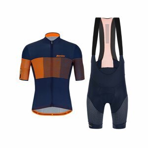 SANTINI Cyklistický krátky dres a krátke nohavice - TONO FRECCIA - modrá