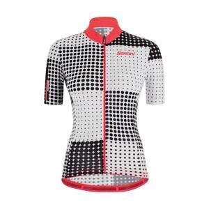 SANTINI Cyklistický dres s krátkym rukávom - TONO SFERA LADY - čierna/biela