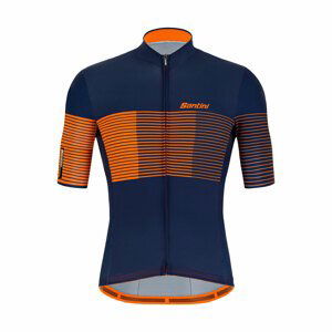 SANTINI Cyklistický dres s krátkym rukávom - TONO FRECCIA - modrá/oranžová M