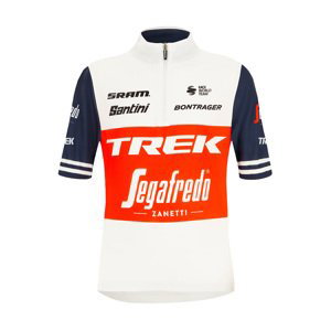 SANTINI Cyklistický dres s krátkym rukávom - TREK 2021 KIDS  - biela/viacfarebná