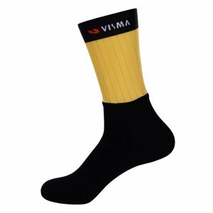 BONAVELO Cyklistické ponožky klasické - JUMBO-VISMA 2022 - žltá/čierna S-M