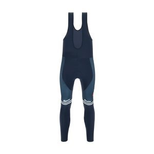 SANTINI Cyklistické nohavice dlhé s trakmi - TREK 2021 WINTER - modrá M