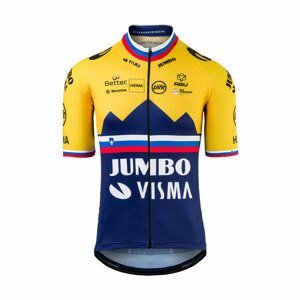 AGU Cyklistický dres s krátkym rukávom - JUMBO-VISMA 2021 - žltá/modrá/biela/červená 3XL
