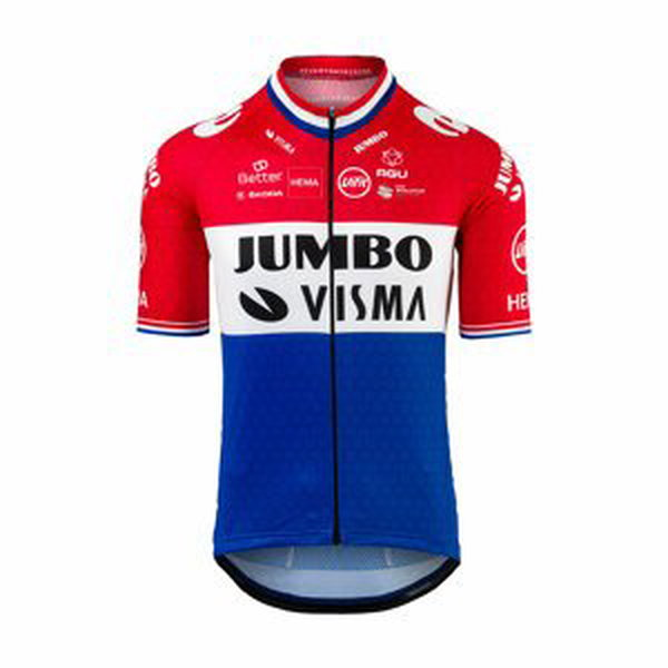 AGU Cyklistický dres s krátkym rukávom - JUMBO-VISMA 2021 - červená/biela/modrá M
