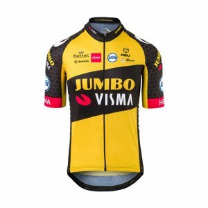 AGU Cyklistický dres s krátkym rukávom - JUMBO-VISMA 2021 - žltá/čierna 2XL